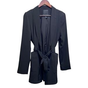 Maison Cinqcent 500 Black Belted Blazer Coat Size Medium